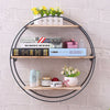 Wall Unit Metal Wood Floating Shelves Storage Hanging Rack Display Home Decorate