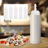 5pcs 230ml Clear Plastic Squeeze Bottle Condiment Dispenser Ketchup Salad 8oz