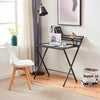 Folding Computer Desk Wooden Study Coffee Table with Shelf Laptop Home Office UK