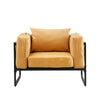 New Faux Leather Sofa Arm Chairs 1 Seat Metal Legs Padded Cushion Living Room