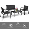4 Piece Garden Furniture Bistro Set Patio Conversation Table Chair Set Poolside