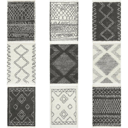 LARGE SMALL MOROCCAN SHAGGY RUGS MODERN GREY WHITE FLUFFY HIGH PILE RUNNER