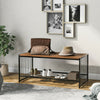 2-Tier Coffee Table Tea Sofa Table with Shelf Storage Metal Frame 100x50x45cm