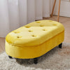 Velvet Button Top Seat Bench Footrest with Legs/Feet Easy to Assemble Footstool