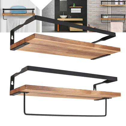 2X Floating Shelf Brackets Shelves Bookshelf Wall Mount Rack Storage Metal Wood