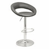 GREY PU Leather Breakfast Bar Stool Swivel Kitchen Chrome Metal Base Gas Lift
