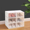 6X Clear Plastic Shoe Storage Boxes Drawer Stackable Foldable Durable Organiser