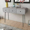 Console Hall Table Side End Dressing Desk with 3 Drawers Grey/Brown Furniture UK