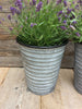 Set 2 Tall Metal Garden Planters Flower Plant Pots Tubs Vintage Style Grey Zinc