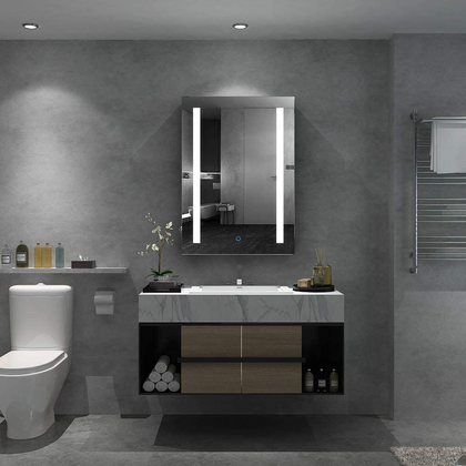 LED Bathroom Mirror Light Illuminated Demister Pad Touch Control Wall Mount IP44