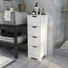 Mondeer 4 Drawers Bathroom Cabinet Wooden Chest Storage Cupboard White