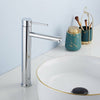 Modern Bathroom High Rise Basin Mixer Tap Tall Chrome Single Lever Brass Faucet (Chrome)