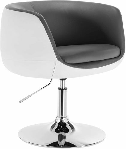 1x Bar Stool bar chairs lounge chair leather+ Metall with armrests gray white