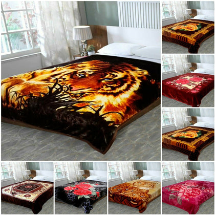 Thick Soft Warm 2 Ply Double Sided Bed Throw Fleece Blanket Heavy Mink King Size