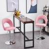 2 Pcs Bar Stools Velvet Breakfast Bar Chairs Swivel Gas Lift Kitchen Dining Room