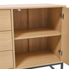 Wooden Sideboard Cabinet Cupboard Unit Storage Furniture With 3 Drawers 2 Doors
