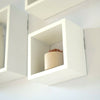Set of 3 Floating Shelves Wood High Gloss Cube Wall Shelf Storage Display Unit