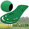 300cmx93cm Golf Practice Mat Putting Driving Range 3 Hole Indoor Training Ai