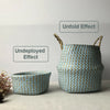 Flower Plants Seagrass Woven Storage Pots Bag Wicker Basket Straw Home Decor -C