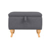 LINEN STORAGE OTTOMAN POUFFE SEAT FOOT STOOL HOME STORAGE BENCH BOX WOODEN LEGS