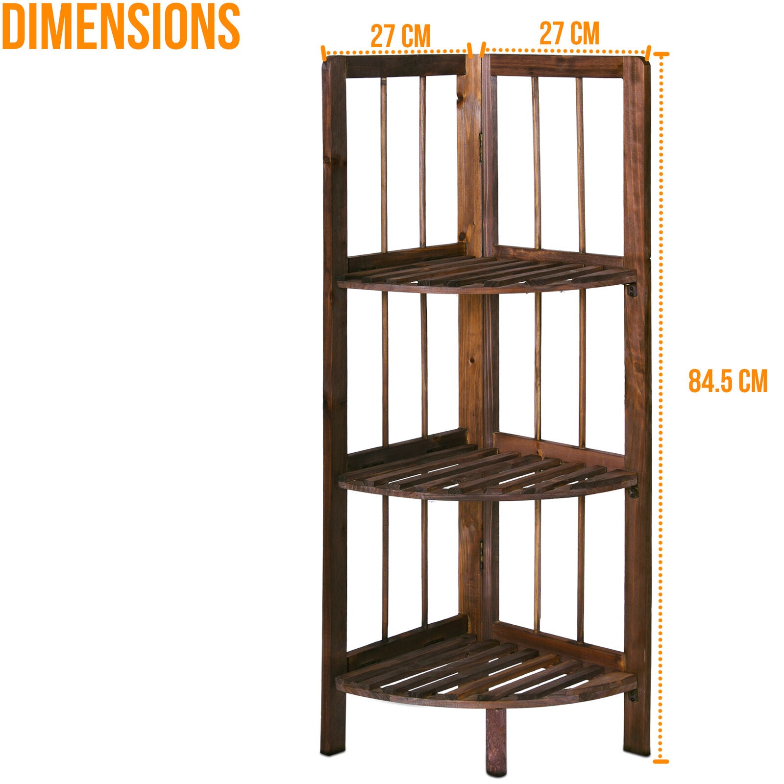 Corner Shelf/Shelving Rack Unit Display Stand Decoration Plants Natural Wood
