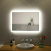 Bathroom Mirror with LED Light Demister Pad Anti-fog Touch Switch Wall Mounted