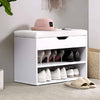 Shoe Bench Shoes Storage Rack Wooden Cabinet Padded Seat Cushion Stool Hallway