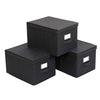 Set of 3 Foldable Collapsible Fabric Storage Basket Organiser Cubes With Lids