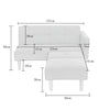 2 Seater Corner Sofa Bed Armchair Recliner Sofabed with Footstool Furniture