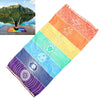 UK Rainbow Chakra Tapestry Towel Yoga Mat Sunscreen Shawl Wall Hanging Blanket