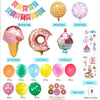 72Pcs Party Summer Ice Cream Candy Donut Balloon Candyland Theme Birthday Decor