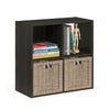 Furinno Pelli Cubic Storage Cabinet Espresso and Grey/Black