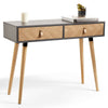 Console Table Hallway Hall 2 Drawer | Grey & Wood Effect | VonHaus