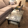 Rectangle Glass Coffee Table With Storage Modern Living Room Furniture Chrome