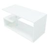 Modern White High Gloss Rectangle Coffee Tea Table Display Shelf with LED Light