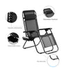 2X ZERO GRAVITY CHAIR SUN LOUNGER OUTDOOR GARDEN FOLDING RECLINING W/HOLDER