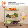 4 Tier Portable Kitchen Salon Spa Trolley Cart Storage Rack Rolling Wheels Metal