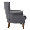 Vintage Linen Fabric Queen Anne Wing Chair Fireside High Back Armchair Sofa