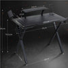 91cm Height Computer Desk Gaming Table Office Desk with Cup Holder and Mouse Pad