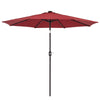 Mondeer 2.7M/3M Garden Parasol Umbrella Round Sun Shade Crank Tilt Red/Beige