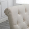 4x Beige Button Tufted High Back Dining Chairs Fabric Upholstered Kitchen Room