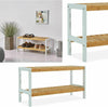 NEW 2 TIER NATURAL WOODEN BAMBOO SHOE RACKS STORAGE ORGANISER STAND SHELF UNIT