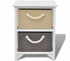 Storage Small Cabinet Bedside End Table Drawer Wood 2 Drawers Telephone Stand