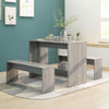 Grey Modern Dining Table 2 Bench Seat Space Saving Kitchen Furniture Set Chairs