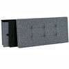 LARGE GREY FOLDING STORAGE OTTOMAN POUFFE FOOT STOOL STORAGE BOX SEAT