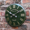 Garden Wall Station Clock Outdoor indoor Green Hand Painted church clock 30cm