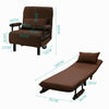Occasional Sofa Bed Folding Futon Chair with Pillow Wheels Single Sleeper Guest