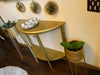 Half Moon Console Table Hallway 1 Shelf Storage Furniture Unit Table White/Gold