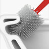 Soft Silicone Bristle Toilet Brush & Holder Bathroom Cleaning Brush WC Set Base