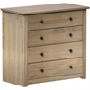 4 Drawer Chest of Drawers Solid Pine Wood Waxed Storage Bedroom Furniture
